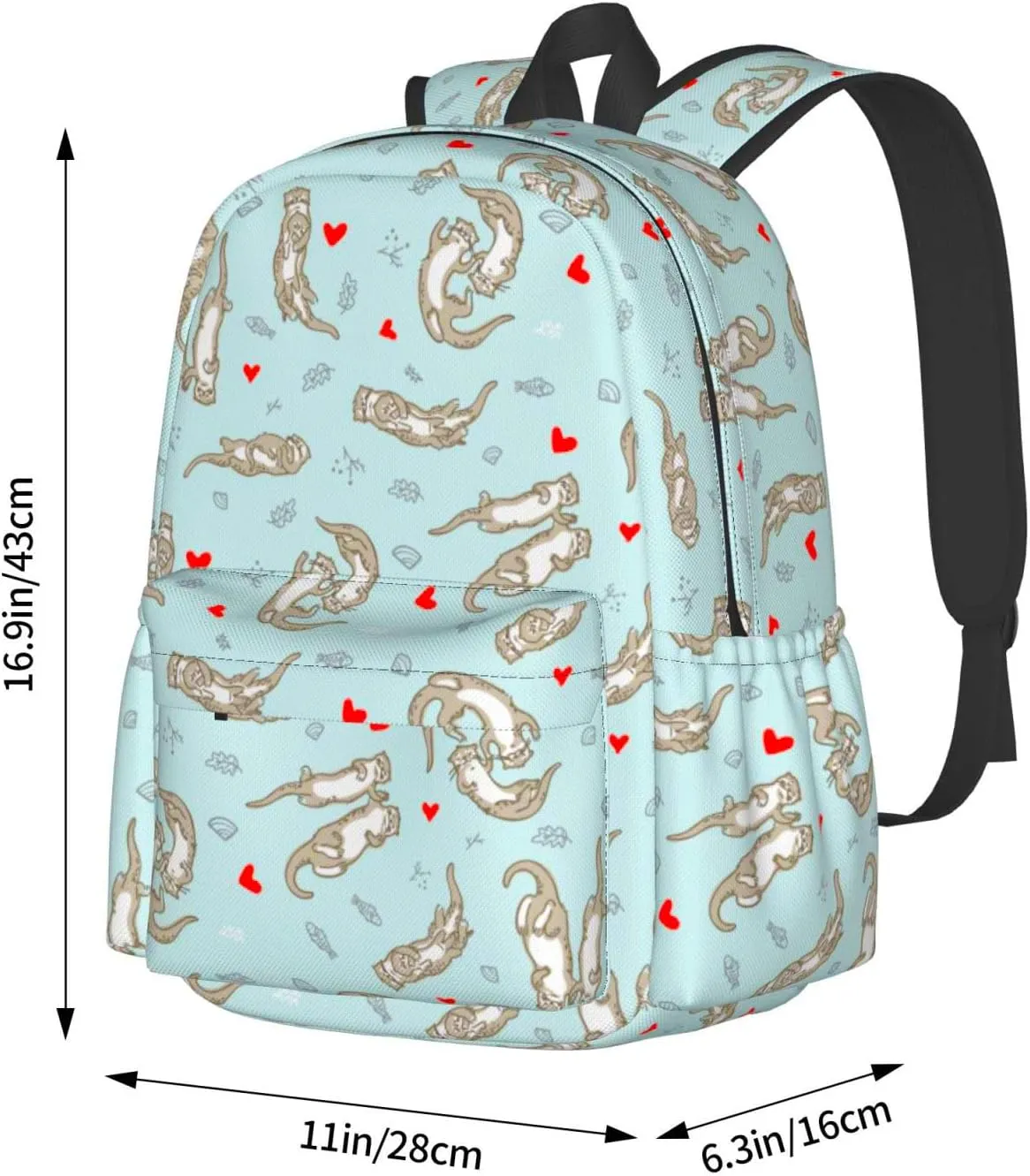 Otter Backpack Book Bags Lightweight Casual Laptop Backpacks Travel Daypack For Man Woman