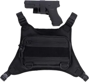 Outdoor Sports Chest Bag for Men,Chest Vest Holster Fits Most Pistols,Lightweight Adjustable EDC Tactical Chest Pack,Running Vest Bag for Workouts,Hiking, Cycling