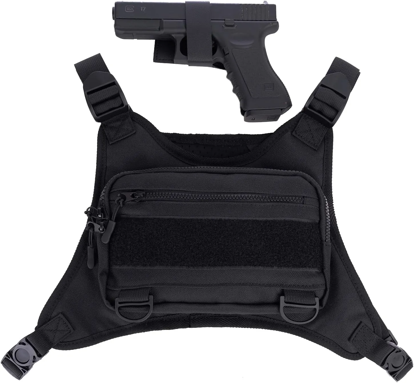 Outdoor Sports Chest Bag for Men,Chest Vest Holster Fits Most Pistols,Lightweight Adjustable EDC Tactical Chest Pack,Running Vest Bag for Workouts,Hiking, Cycling