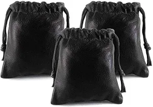 Pack of 100: Chalk Factory Multiple use Lambskin Leather Pouch with Drawstrings: (Size : 7 cm X 9 cm) (NO Logo)
