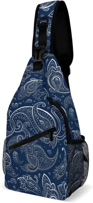 Paisley Sling Backpack Man Womans Crossbody Backpack Chest Bag Gym Daypack Travel Bag Small Cross Body Bags Leisure Backpacks