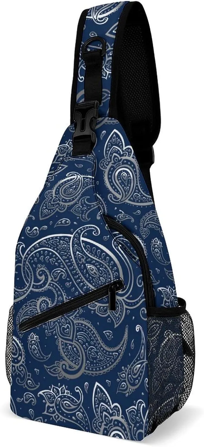 Paisley Sling Backpack Man Womans Crossbody Backpack Chest Bag Gym Daypack Travel Bag Small Cross Body Bags Leisure Backpacks