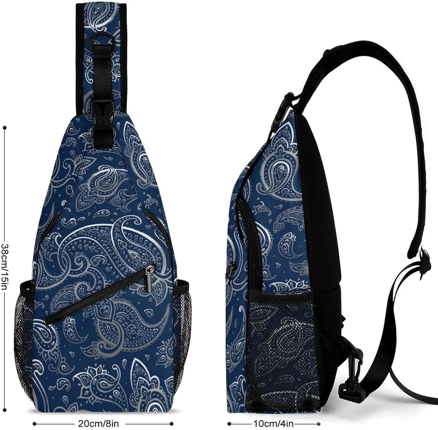 Paisley Sling Backpack Man Womans Crossbody Backpack Chest Bag Gym Daypack Travel Bag Small Cross Body Bags Leisure Backpacks
