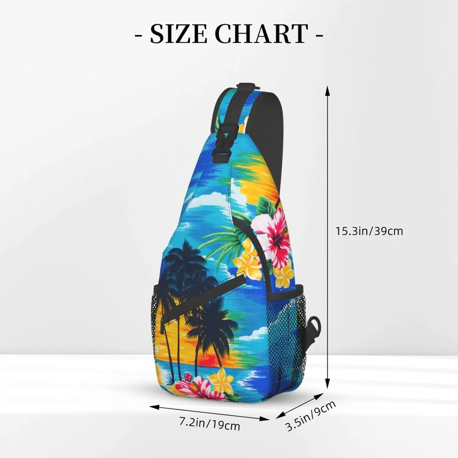 Palm Tree. Unisex Casual Diagonal Chest Bag,Multipurpose Crossbody Shoulder Bag Travel Hiking Daypack