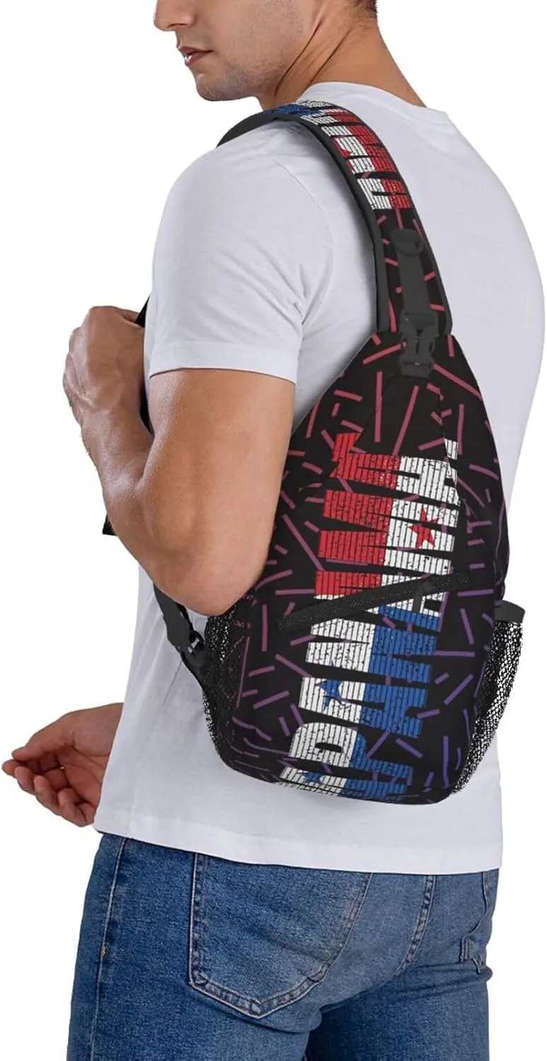 Panama Crossbody Backpack For Men Women Sling Shoulder Dachshunds Dog Chest Bag Lightweight One Strap Multipurpose Travel Hiking Daypack