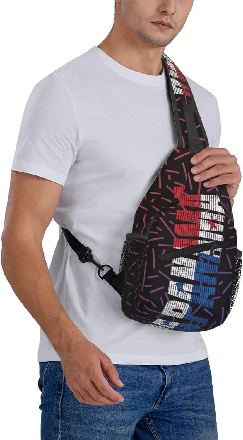 Panama Crossbody Backpack For Men Women Sling Shoulder Dachshunds Dog Chest Bag Lightweight One Strap Multipurpose Travel Hiking Daypack