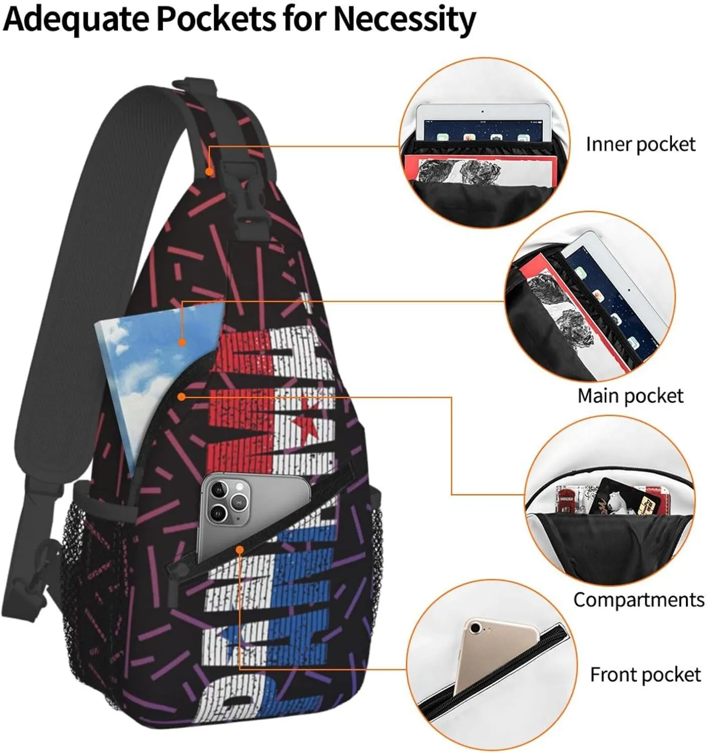 Panama Crossbody Backpack For Men Women Sling Shoulder Dachshunds Dog Chest Bag Lightweight One Strap Multipurpose Travel Hiking Daypack