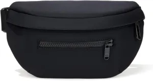 Pander Neoprene Fanny Pack 3 Pockets Waist Bag for Men & Women Fashion Water Resistant Hip Bum Bag with Adjustable Belt for Running Travel Hiking Workout Sports (Black, One Size)
