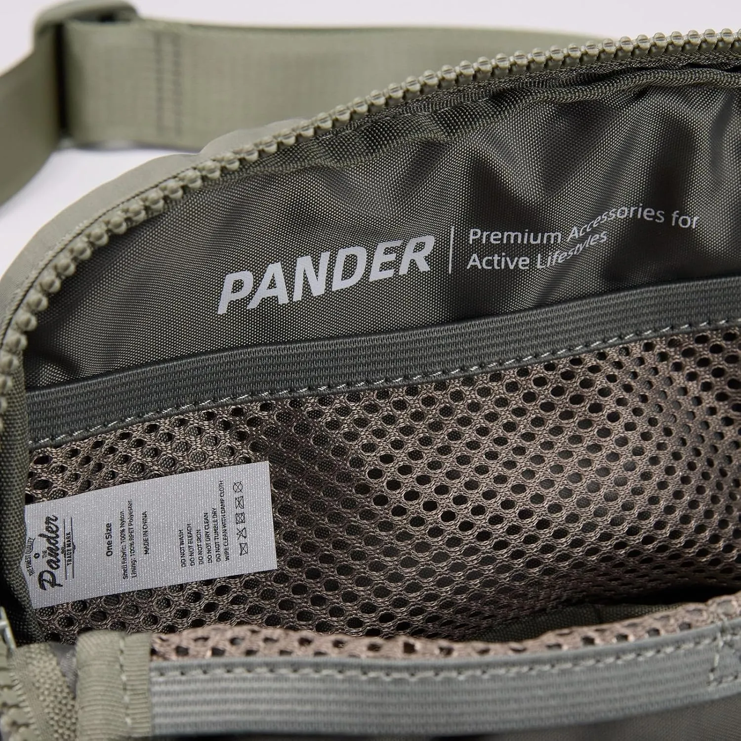 Pander Two Way Zipper Fanny Pack Nylon Everywhere Belt Bag for Women, Water Repellent Waist Packs, Crossbody Bags with Adjustable Strap (Grey Sage).