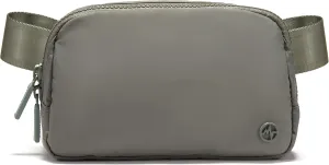 Pander Two Way Zipper Fanny Pack Nylon Everywhere Belt Bag for Women, Water Repellent Waist Packs, Crossbody Bags with Adjustable Strap (Grey Sage).