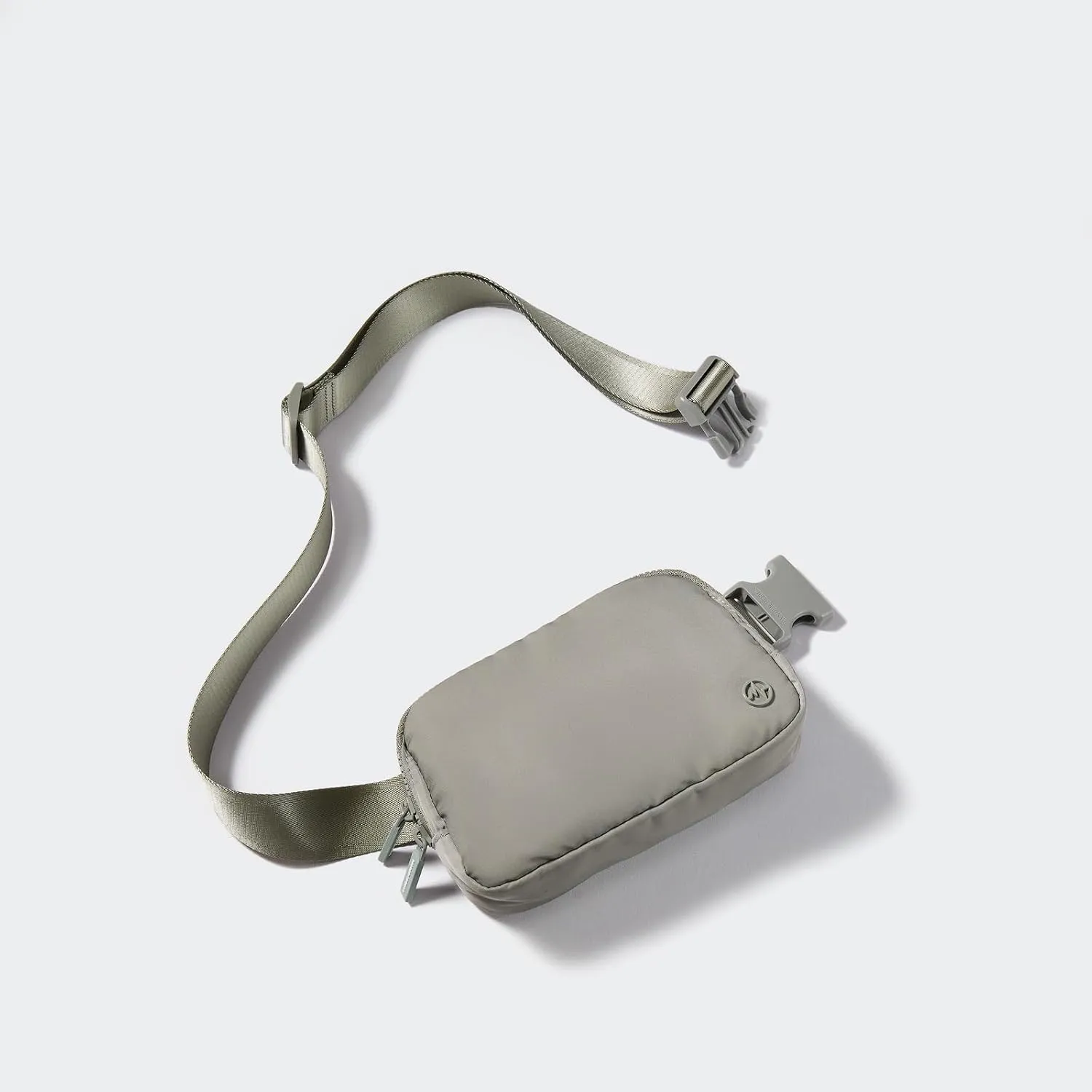 Pander Two Way Zipper Fanny Pack Nylon Everywhere Belt Bag for Women, Water Repellent Waist Packs, Crossbody Bags with Adjustable Strap (Grey Sage).