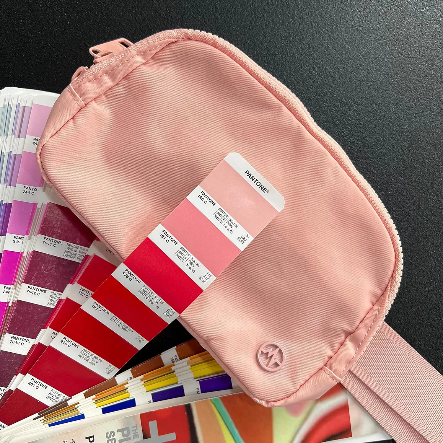 Pander Two Way Zipper Fanny Pack Nylon Everywhere Belt Bag for Women, Water Repellent Waist Packs, Crossbody Bags with Adjustable Strap (Mono Pink).