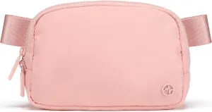 Pander Two Way Zipper Fanny Pack Nylon Everywhere Belt Bag for Women, Water Repellent Waist Packs, Crossbody Bags with Adjustable Strap (Mono Pink).