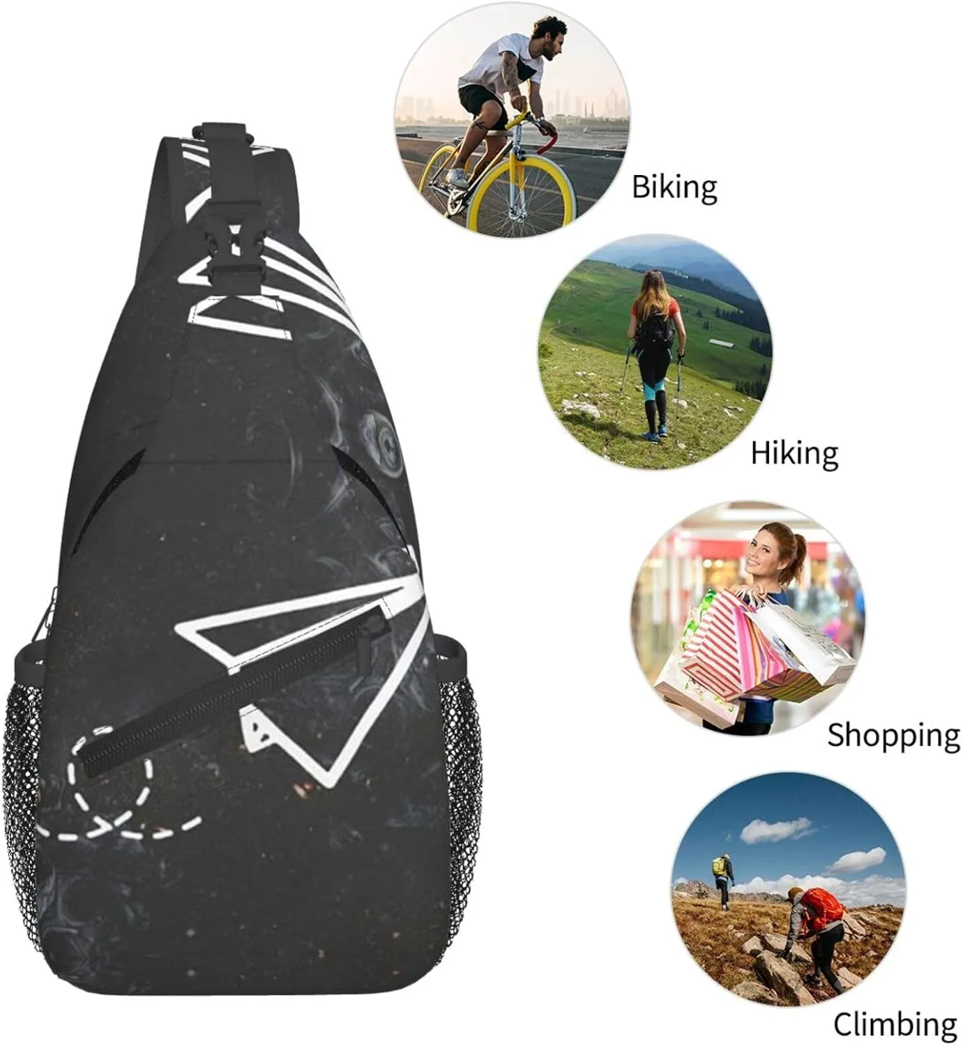 Paper Airplane Small Crossbody Backpack Sling Bag For Men Women Mini One Shoulder Chest Bags Gym Sport Travel Hiking Daypack