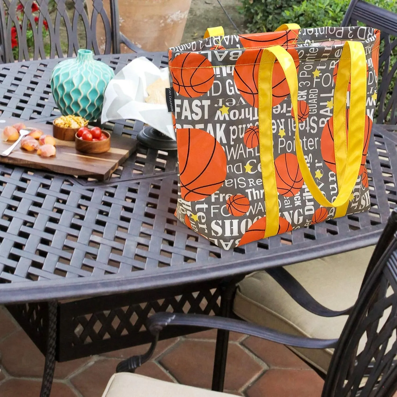 Passion for Basketball Collection 19"x13"x7" Expandable Foldable Stylish Tote Bag