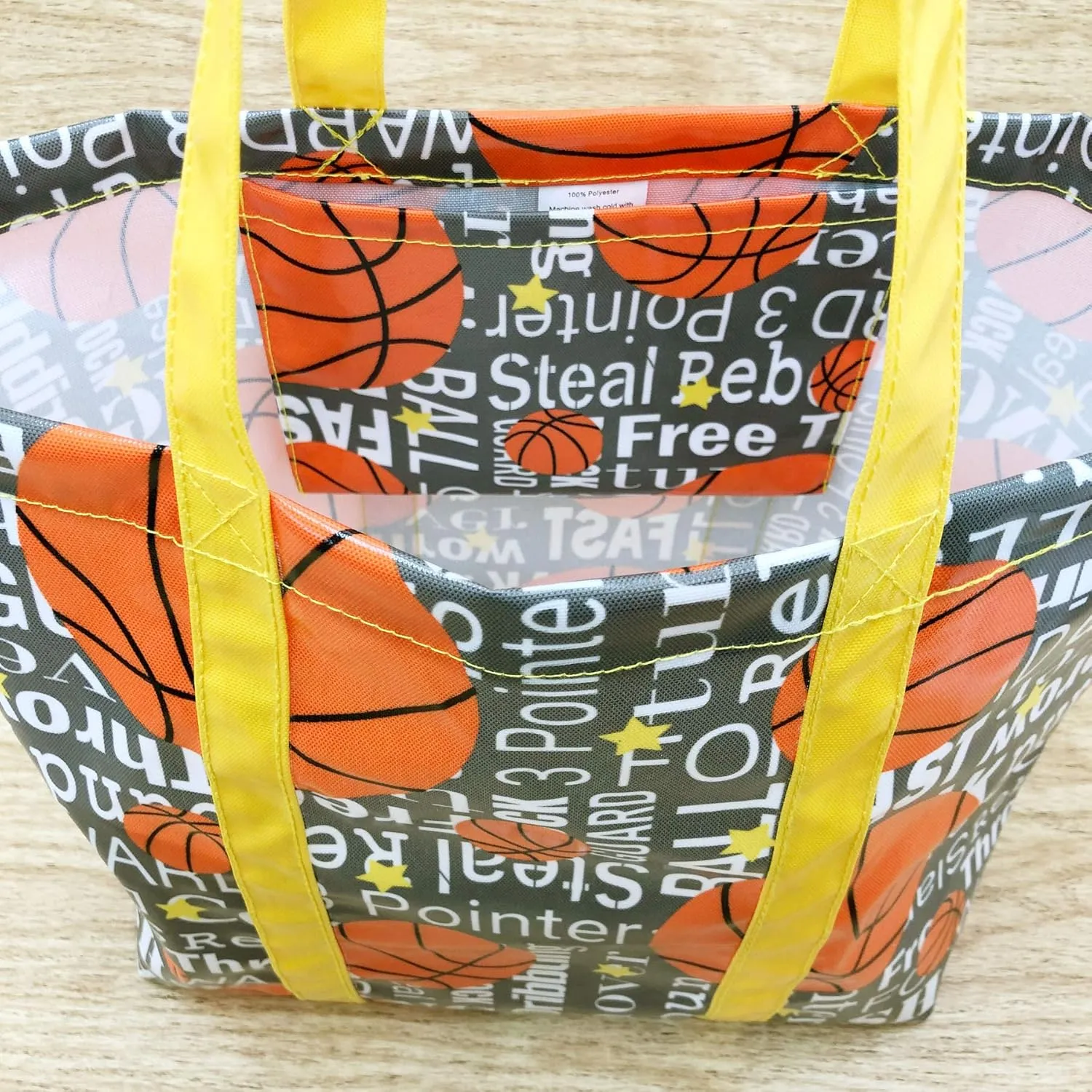 Passion for Basketball Collection 19"x13"x7" Expandable Foldable Stylish Tote Bag
