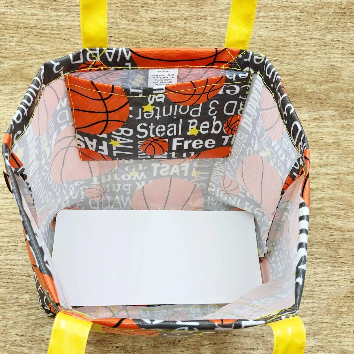 Passion for Basketball Collection 19"x13"x7" Expandable Foldable Stylish Tote Bag