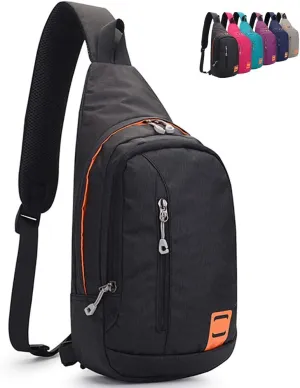 Peicees Small Sling Backpack Waterproof Unisex Shoulder Bag Chest Crossbody Daypack
