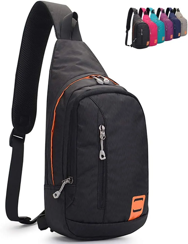 Peicees Small Sling Backpack Waterproof Unisex Shoulder Bag Chest Crossbody Daypack