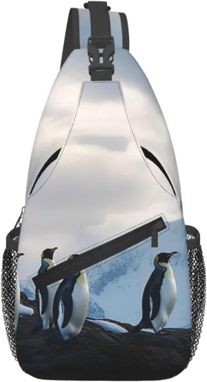Penguins On The Cold Mountain Sling Bag Backpack For Men Cross Chest Bag Crossbody Shoulder Bag Travel Hiking Daypack