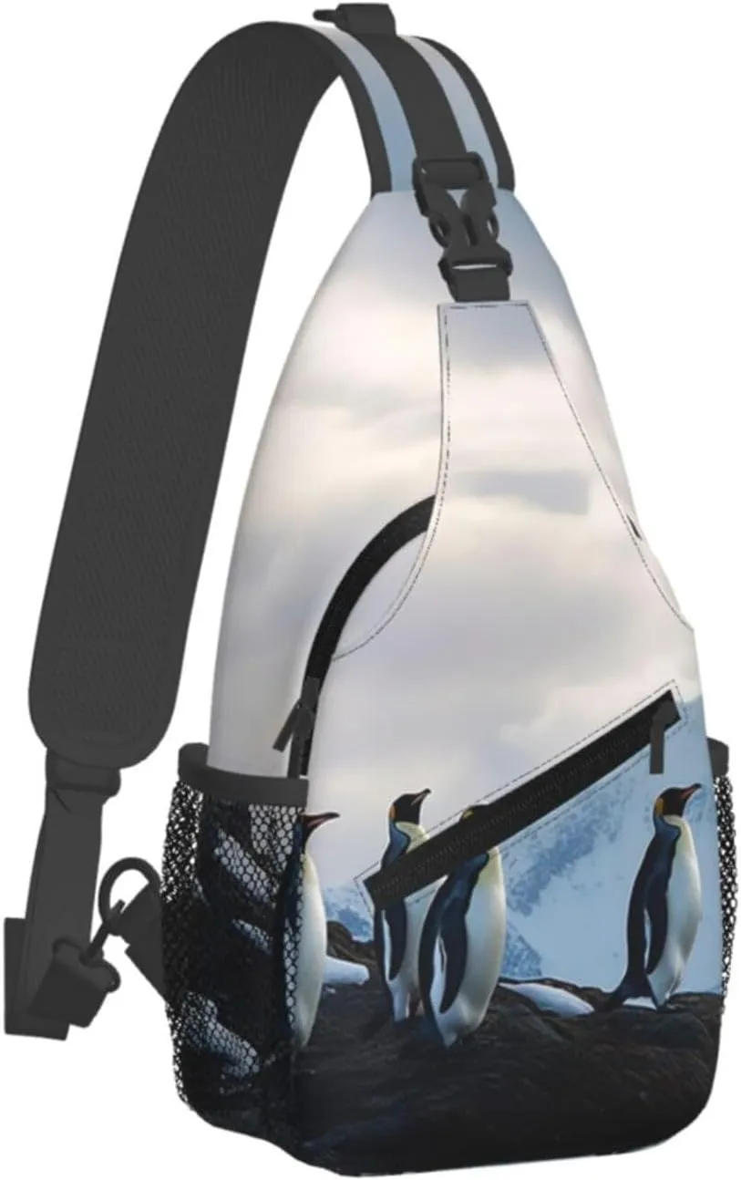 Penguins On The Cold Mountain Sling Bag Backpack For Men Cross Chest Bag Crossbody Shoulder Bag Travel Hiking Daypack