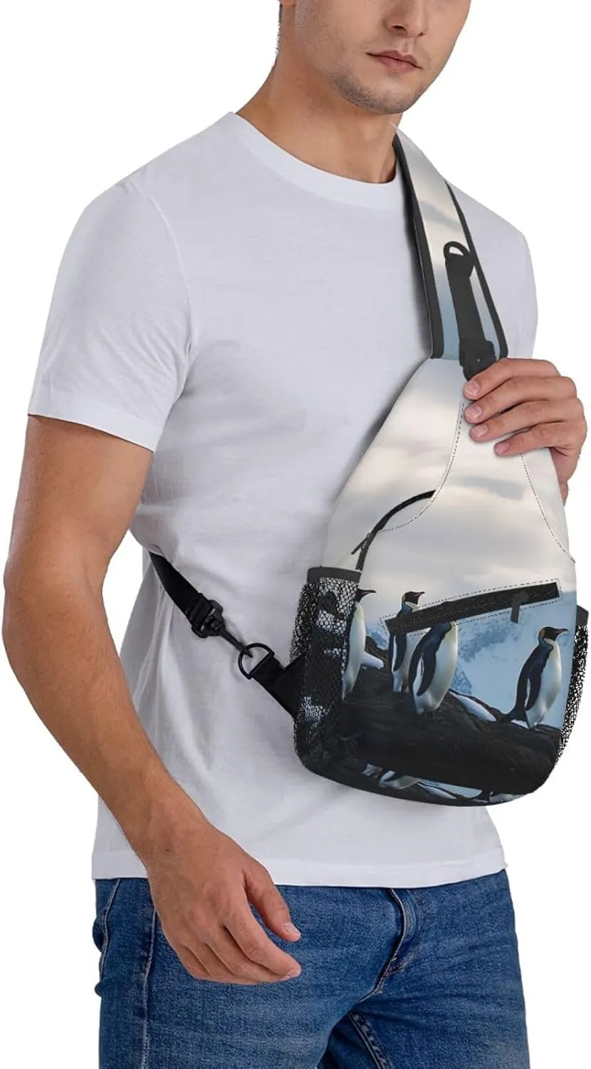 Penguins On The Cold Mountain Sling Bag Backpack For Men Cross Chest Bag Crossbody Shoulder Bag Travel Hiking Daypack