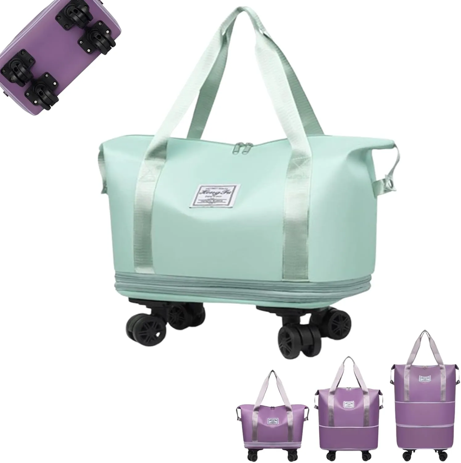 Pepepo Travel Bag with Wheels,Beente Travel Bag with Wheels,Kulken Large Capacity Travel Bags -Universal Wheel Removable (D)