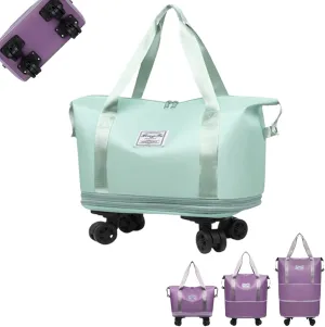 Pepepo Travel Bag with Wheels,Beente Travel Bag with Wheels,Kulken Large Capacity Travel Bags -Universal Wheel Removable (D)