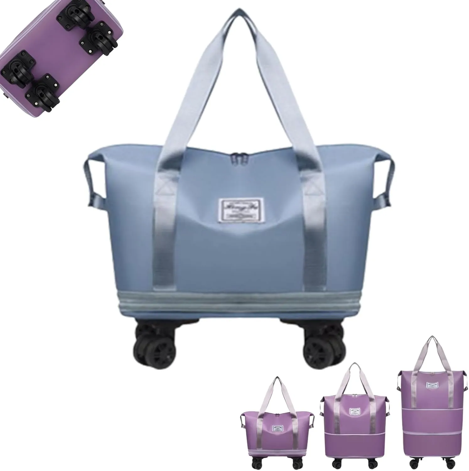 Pepepo Travel Bag with Wheels,Beente Travel Bag with Wheels,Kulken Large Capacity Travel Bags -Universal Wheel Removable (E)