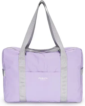 Personal Item Bag for Frontier Spirit Airlines 18x14x8, Under Seat Bags for Airplanes, Portable Foldable Duffle Bag for Travel Fitness Swim Yoga Beach, Lilac Purple