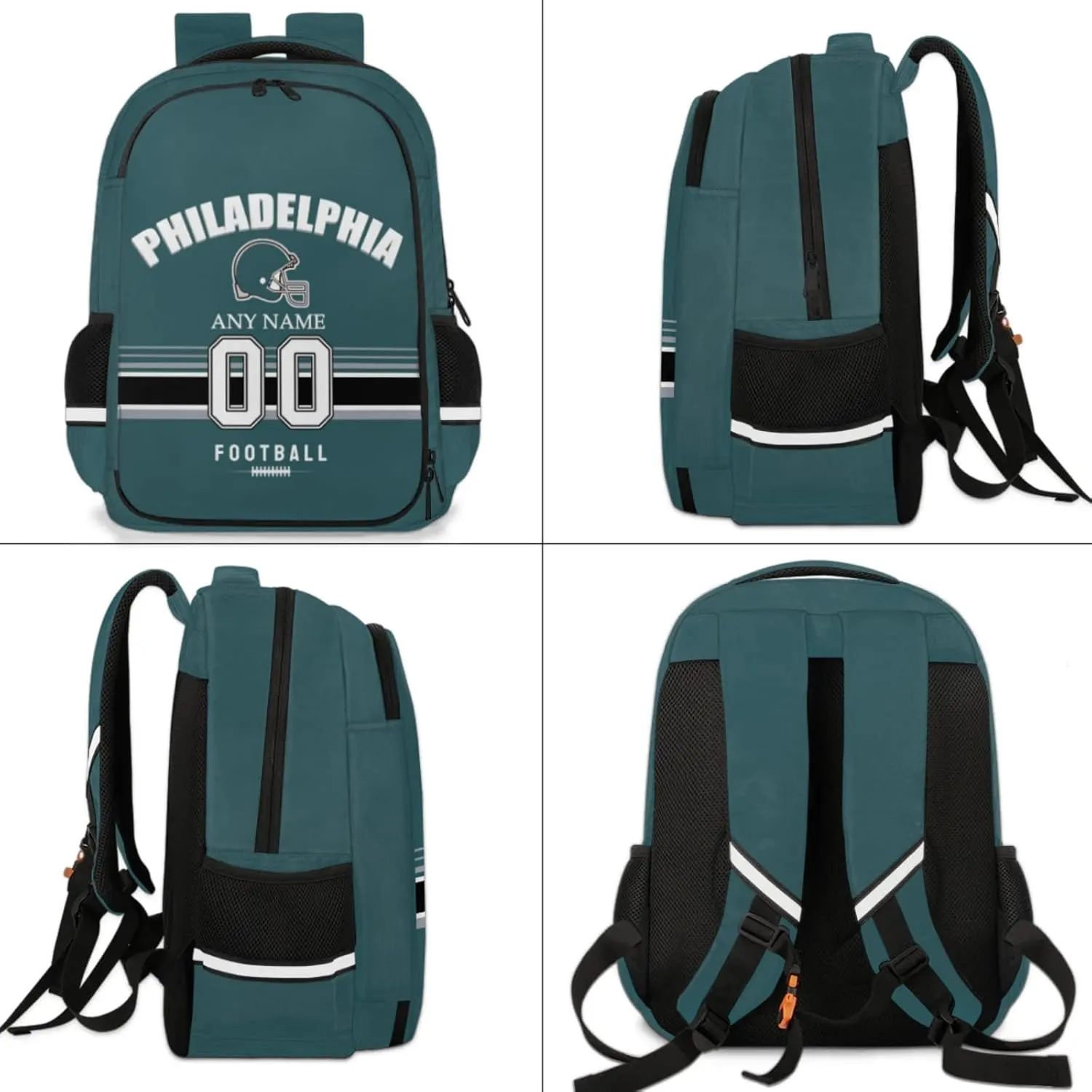 Personalized American Football Philadelphia Kids Backpack for Boys Girls, Custom Sports Backpack Travel School Bag Bookbag Lightweight Daypack