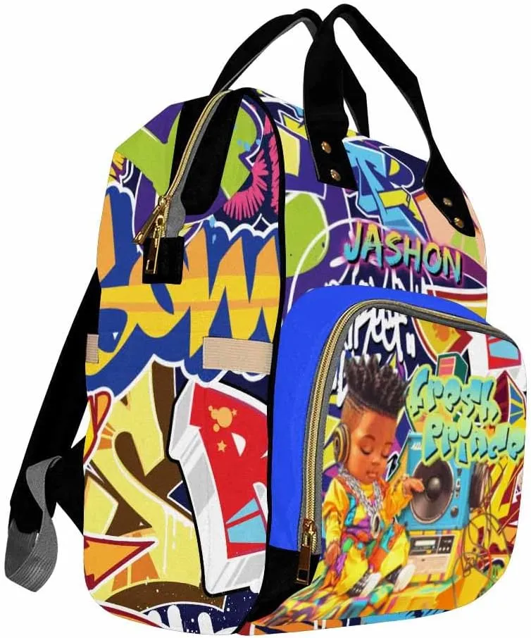 Personalized Diaper Bag Backpack with Name-Custom School Bag Travel Outdoor Nappy Mommy Nursing Bag for Kids