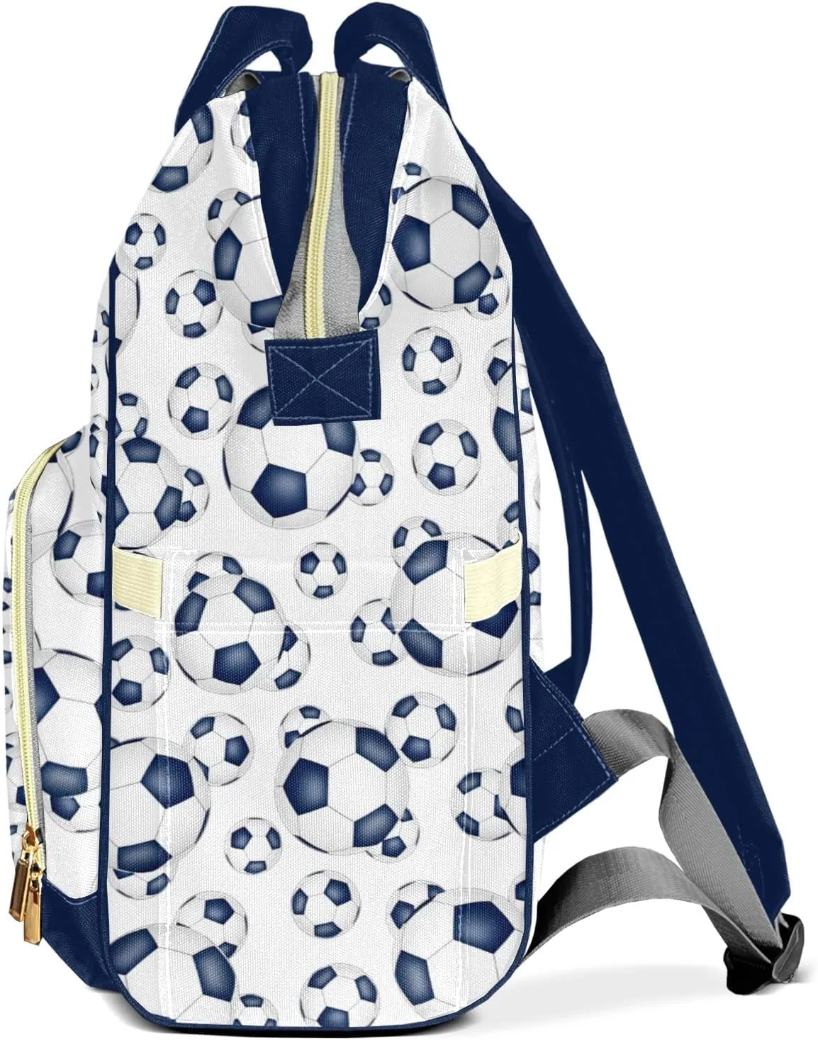 Personalized Diaper Bags Soccer Football Pattern Backpack with Name Mommy Nursing Bags Gifts for Mom Dad