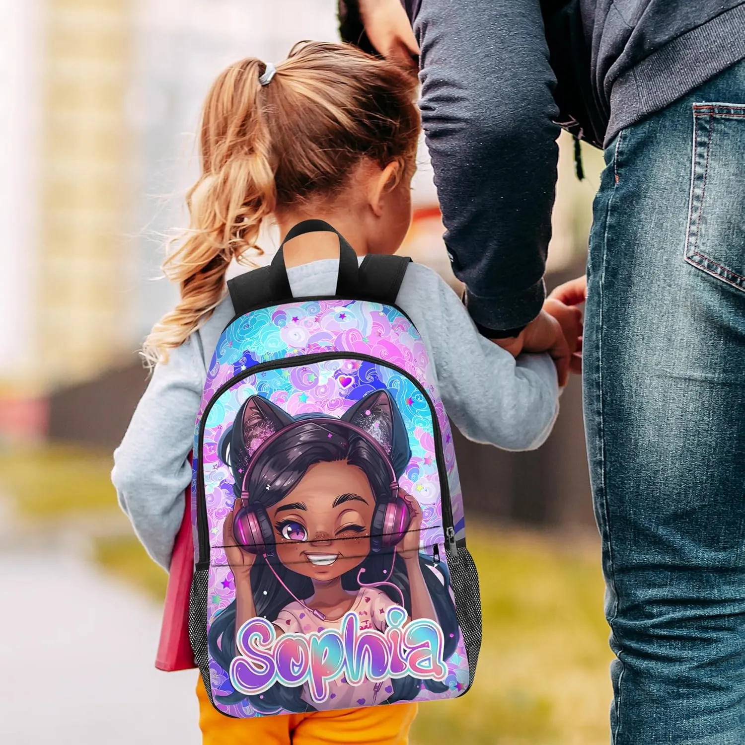 Personalized Kids Backpack for Girls Boys Custom School Backpacks with Lunch Bag Customized Back to School Bookbag with Name Bookbag for Daughter Son Fashion Unique Gift for Preschool Kindergarten