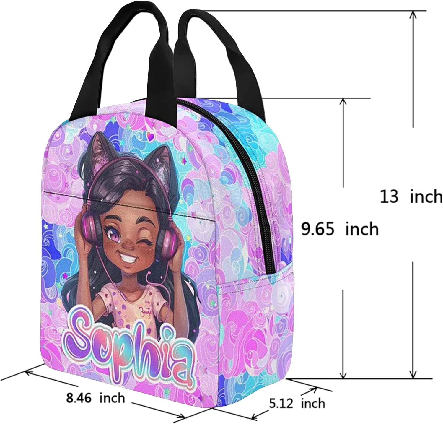 Personalized Kids Backpack for Girls Boys Custom School Backpacks with Lunch Bag Customized Back to School Bookbag with Name Bookbag for Daughter Son Fashion Unique Gift for Preschool Kindergarten