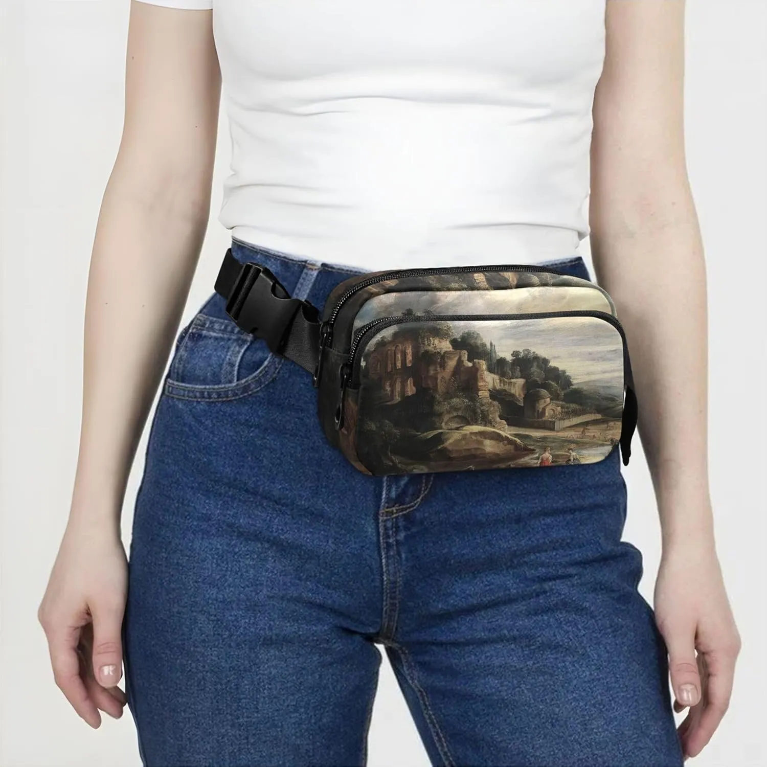 Peter Paul Rubens Painting Roman Villa Womens Fanny Pack Waterproof Hip Pack Belt Bag Cute Waist Pack for Women
