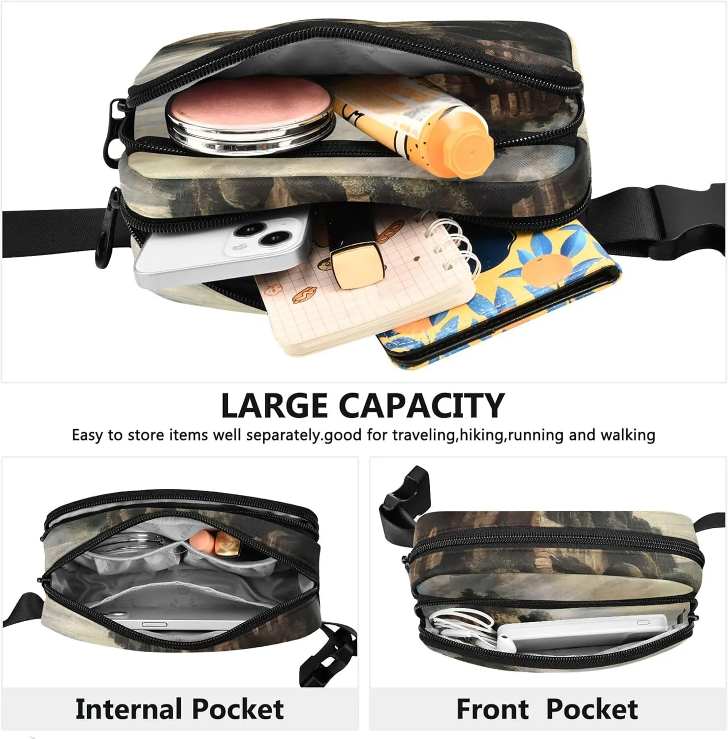 Peter Paul Rubens Painting Roman Villa Womens Fanny Pack Waterproof Hip Pack Belt Bag Cute Waist Pack for Women