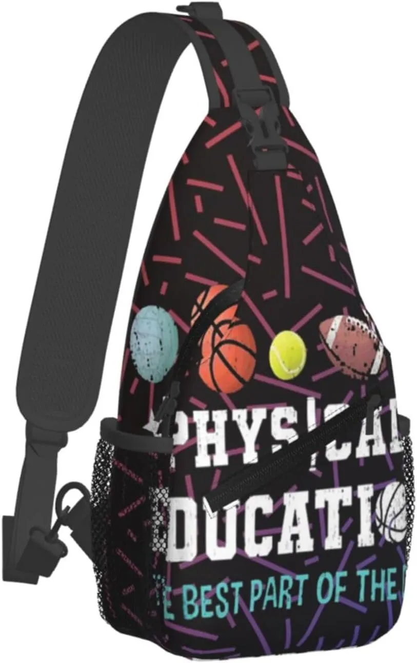 Physical Education Teacher P.E. Teacher Guys Crossbody For Men Women Sling Chest Bag Shoulder Bag Lightweight One Strap Backpack Multipurpose Travel Hiking Daypack