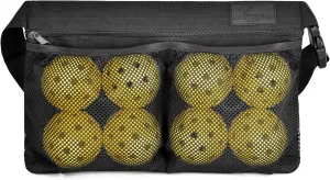 Pickleball Ball Holder Band with Hooks - Adjustable Waist Pouch Bag with Mesh - Hold Up to 8 Pickle or Tennis Balls