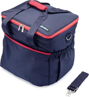 Picnic Cooler Bag: Extra Large Collapsible Insulated with Thinsulate Satin Lining, Waterproof Exterior in Navy. Perfect for picnics, Family outings, Sports Events, Road Trips and Grocery Shopping.