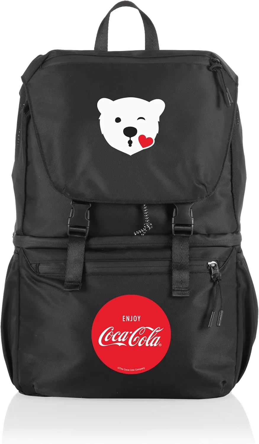 PICNIC TIME Coca-Cola Tarana Backpack Cooler made with Recycled Material, Soft Cooler Backpack, Upcycled Cooler Bag, (Carbon Black)