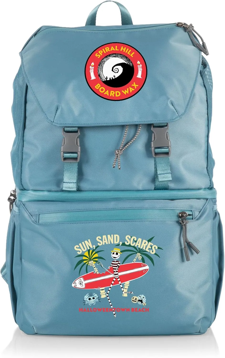 PICNIC TIME Disney Nightmare Before Christmas Tarana Backpack Cooler made with Recycled Material, Soft Cooler Backpack, Upcycled Cooler Bag, (Aurora Blue)