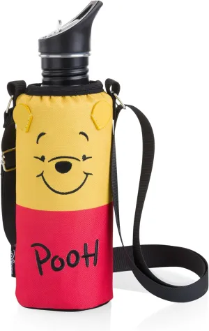 PICNIC TIME Disney Winnie The Pooh Bottle Cooler Tote with Bottle, Insulated Water Bottle Carrier, (Red & Yellow)