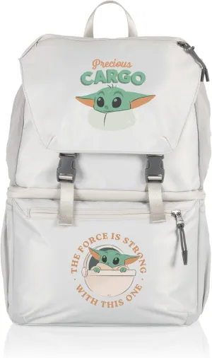 PICNIC TIME Tarana Made with Recycled Material, Soft Backpack, Upcycled Cooler Bag, Star Wars Mandalorian Grogu-Halo Gray, 11.22 x 7.283 x 16.929