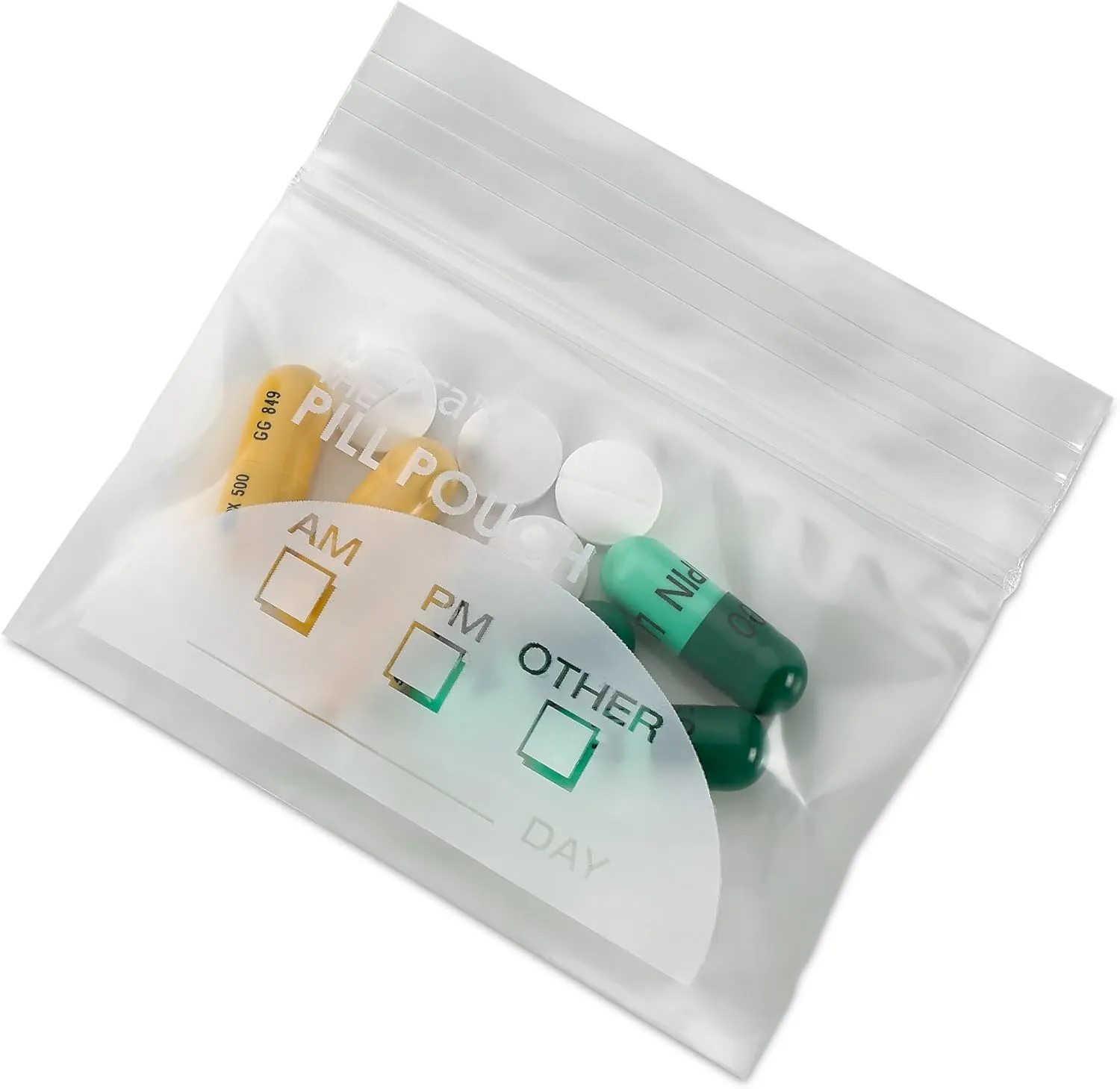 Pill Pouch Bags - (Pack of 400) 3" x 2.75" - BPA-Free, Poly Bag Disposable Zipper Pills Baggies, Daily AM PM Travel Medicine Organizer Storage Pouches, Best Clear Reusable with Write-on Labels