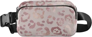 Pink Leopard Fanny Pack for Women Waterproof Belt Bags Hip Pack Cartoon Waist Pack for Women