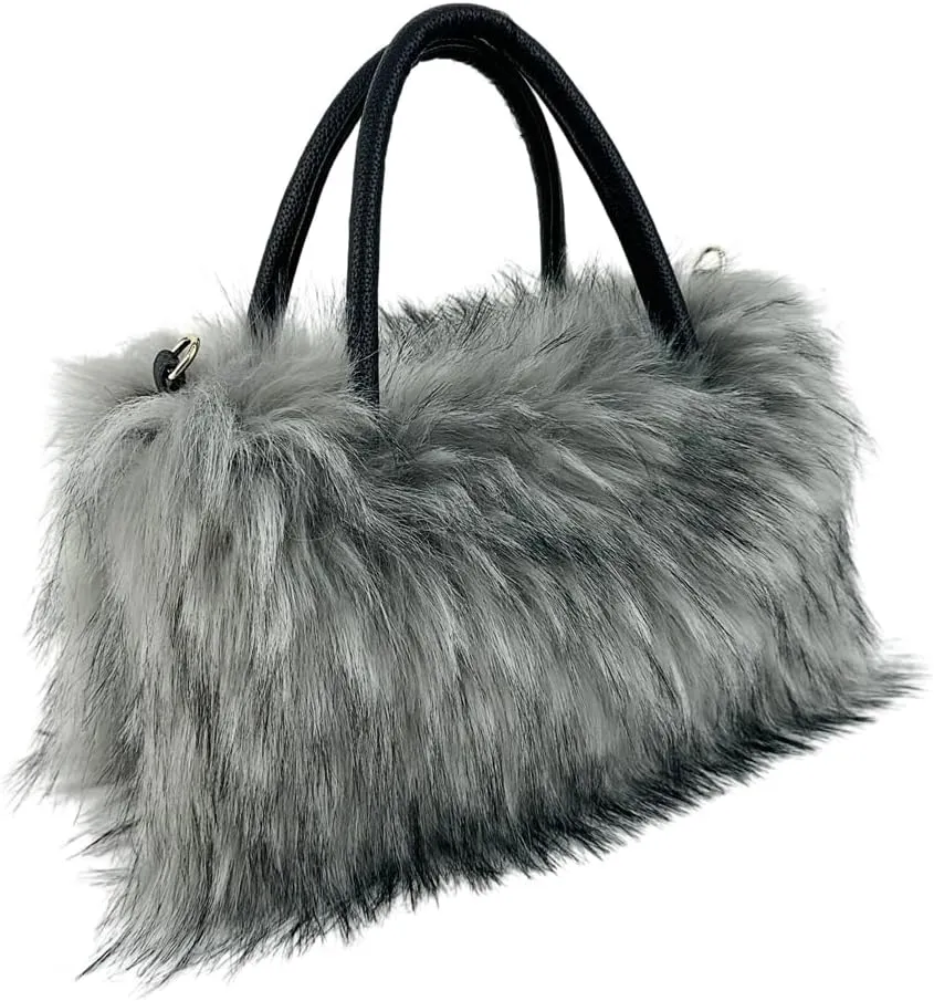 Plush Purse Fluffy Tote Bag for Women, Fur Bag Cute Fur Purse Faux Fur Bag Fluffy Tote Bag Large Capacity Crossbody Bag