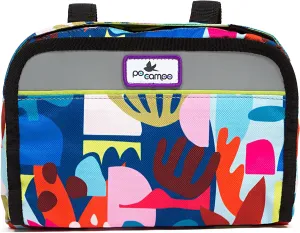 Po Campo Kids Bicycle Bag - Speedy Front Frame Bike Handlebar Bag Fabric Bike Basket Waterproof Front Mount Bike Bag for Boys Girls Bike or Scooter Handle Bars Converts to Crossbody Bag