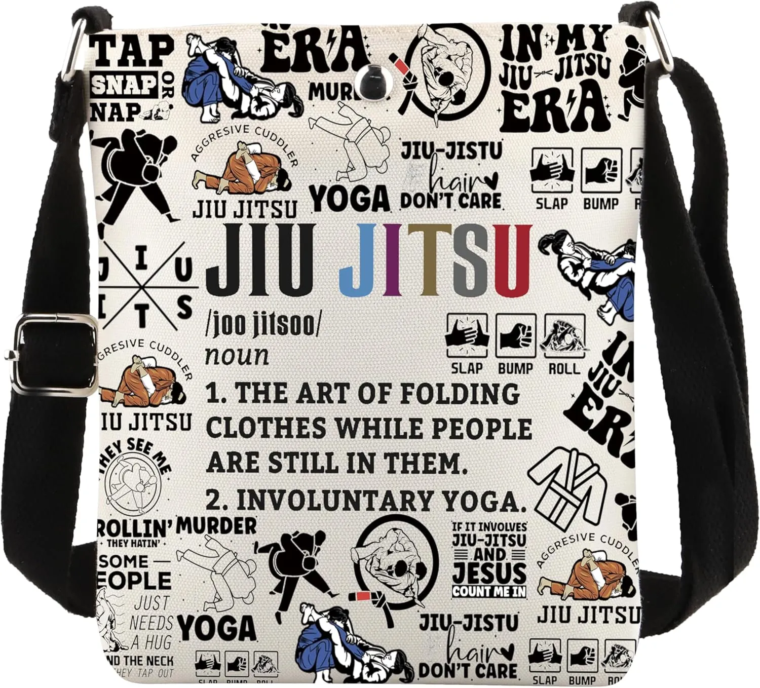 POFULL Jiu Jitsu Crossbody Bag Martial Artist Gift Judoka Gifts Martial Art Lovers Gift Combat Sport Gift Jujitsu Coach Gift
