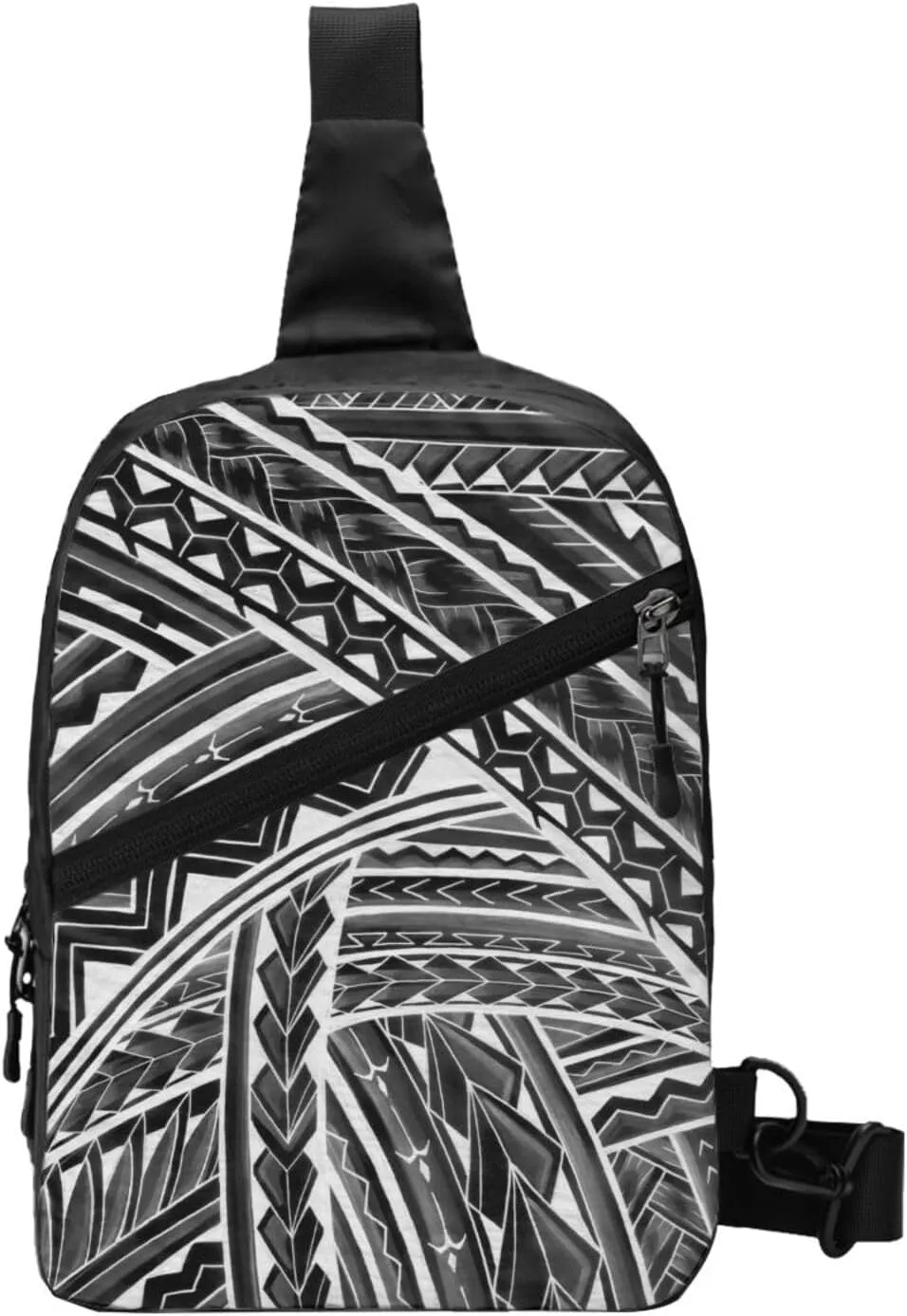 Polynesian Tribal Tongan Samoan Islander-1 Sling Bag Unisex Crossbody Bag Casual Chest Bag Adjustable Sling Backpack Daypack For Travel Hiking Skiing Workout Running Cycling